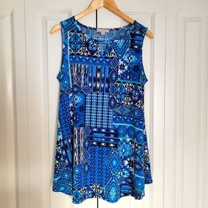 Dress Barn tunic geometric design women's size M tunic tank